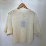 Cropped Mohair Jumper - Cream
