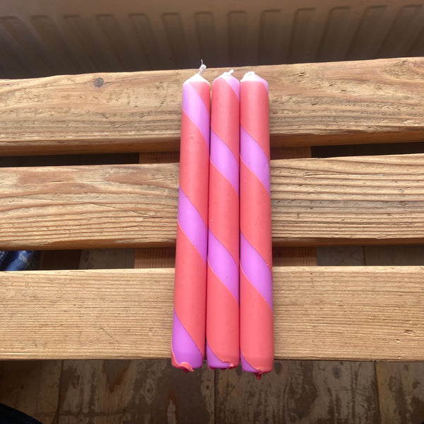 Purple & Orange Twist Stripe Candle