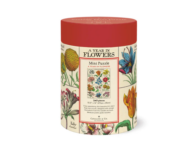A Year in Flowers Mini Puzzle - Back 240 Piece Jigsaw 
