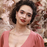 Amano Studio Vintage Style Triple Hoop Earrings - Gold on Model