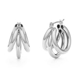 Amano Studio Vintage Style Triple Hoop Earrings - Silver