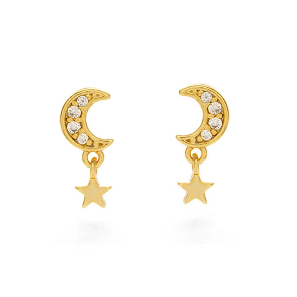 Amano Studios Crescent Moon & Star Stud