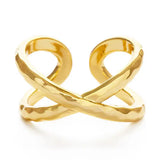 Amano Studios Cross Over Hammered Ring - Gold