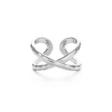 Amano Studios Cross Over Hammered Ring - Silver