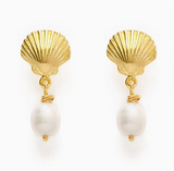 Amano Studios Shell & Pearl Stud Drop Earrings