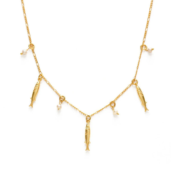 Amano Studios Tiny Fish with Pearls Necklace