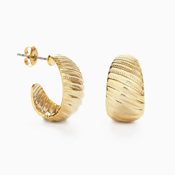 Amano Studios Vintage Beaded Shell Hoop Earrings