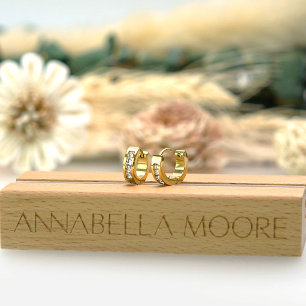 Annabella Moore 18K Gold Plated Stainless Steel Earrings hoops