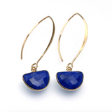 Annabella Moore Handcrafted Gemstone Earrings - 18K Gold Plated Earrings with Dark Blue Lapis 