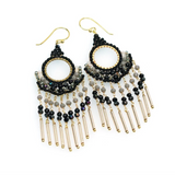 Annabella Moore Handcrafted Gemstone Earrings 18K Gold plating with Moonstone and Crystals