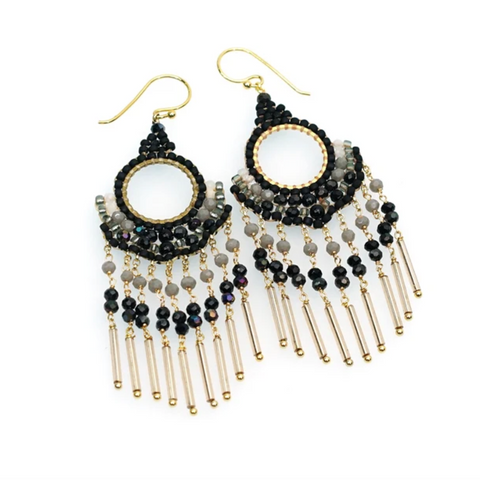 Annabella Moore Handcrafted Gemstone Earrings 18K Gold plating with Moonstone and Crystals