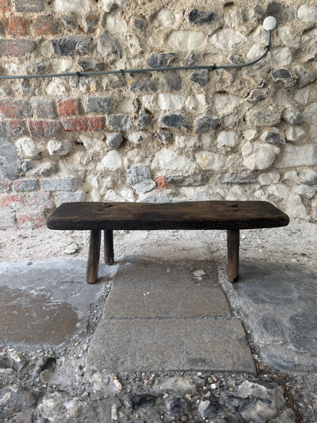 Antique Hungarian Low Stool Portrait