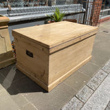 Antique Pine Blanket Box Corner Side