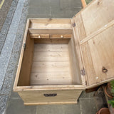 Antique Pine Blanket Box End open