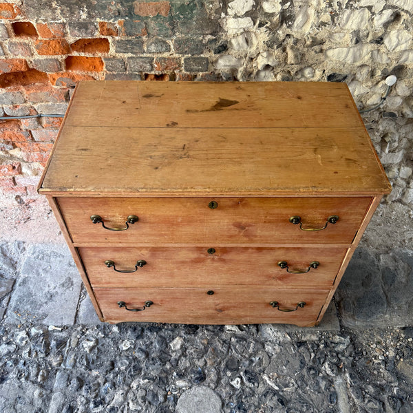 Antique Pine Chest of Drawers Top Down