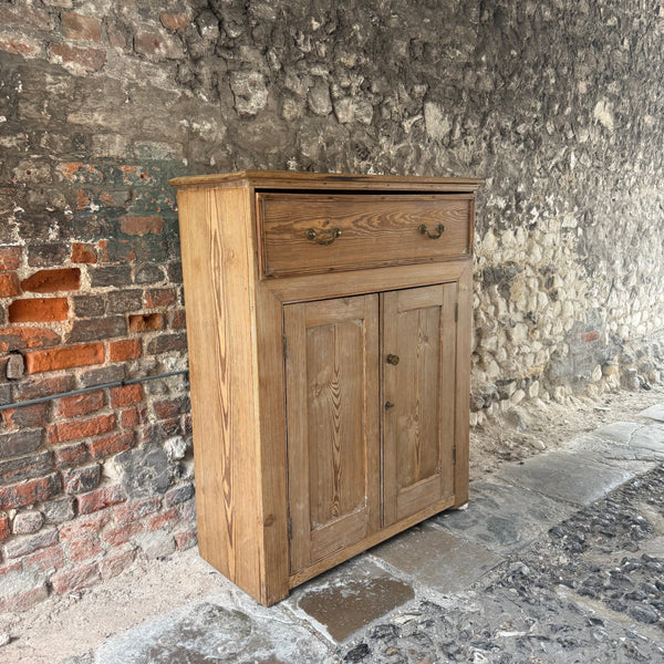 Antique Pine Hungarian Cupboard left Side