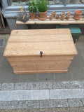 Antique Pine Panelled Blanket Box Top