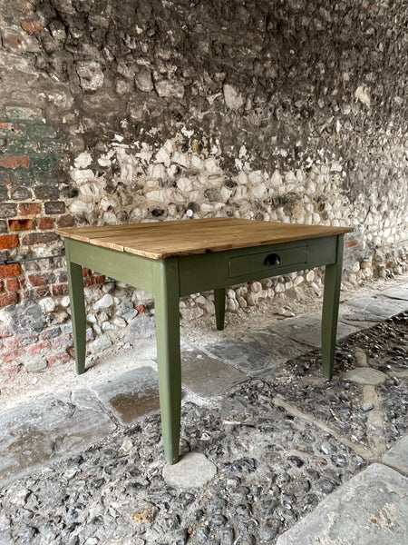Antique Pine Square Table Left