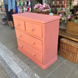 Antique painted chest of drawers right side view