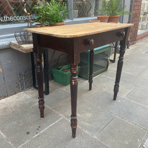 Antique Small Pine Hall Table Left