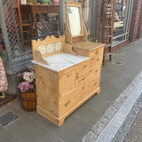 Antique pine dressing chest left side