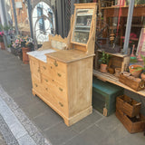 Antique pine dressing chest right side