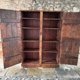 Antique pine larder cupboard inside 