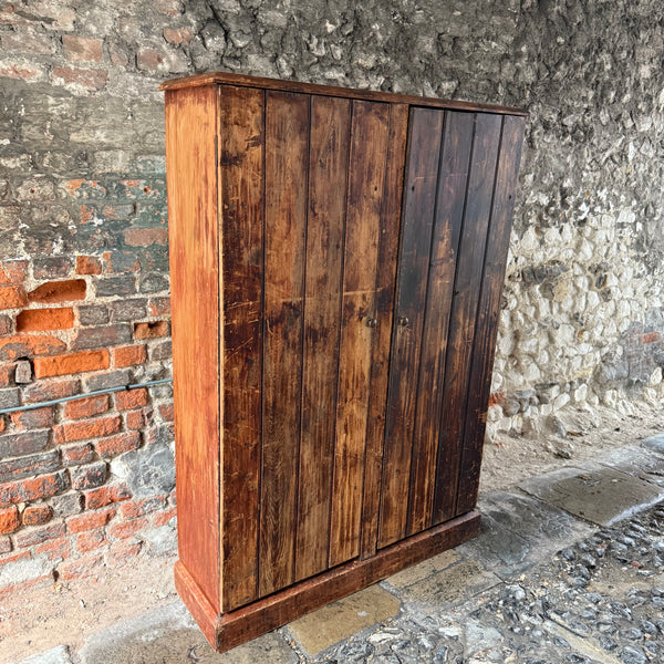 Antique pine larder cupboard left 