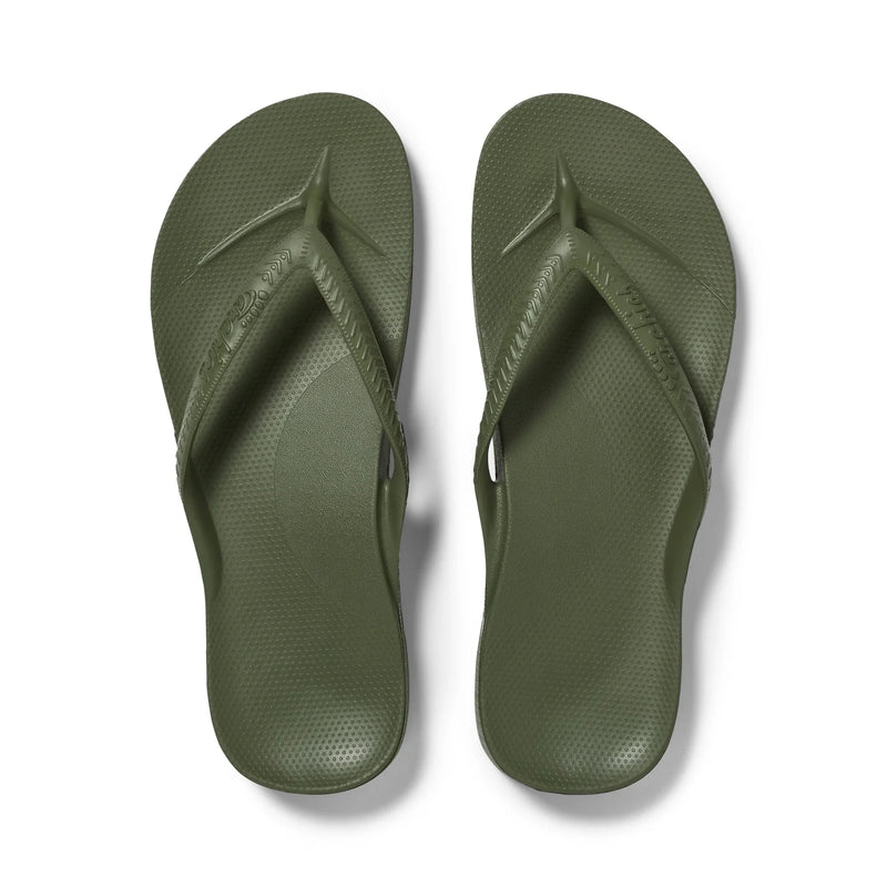 Archies Footwear - Arch Support Flip Flops Olive 1