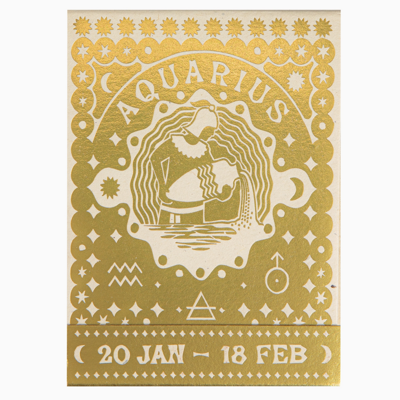 Archivist Aquarius Zodiac Matchbook