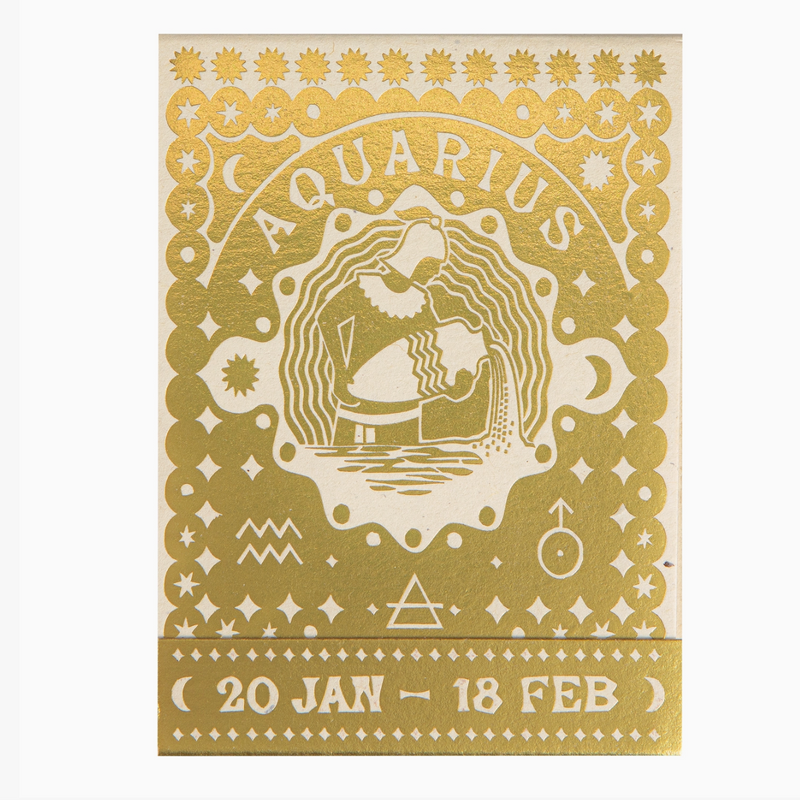 Archivist Aquarius Zodiac matchbook 