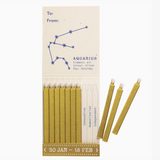 Archivist Aquarius Zodiac matchbook showing gold matches 