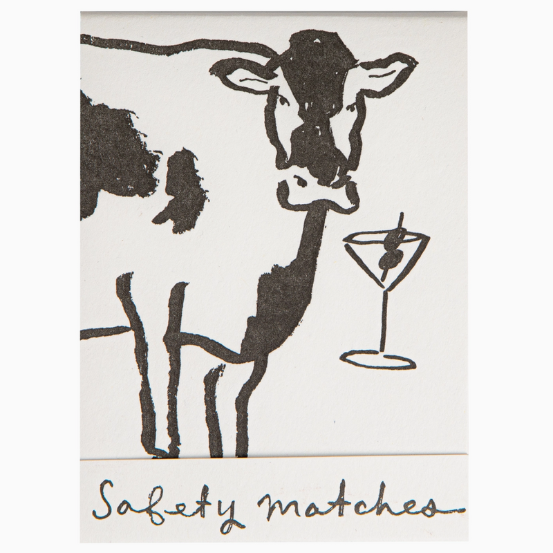 Archivist Cow Martini matchbook