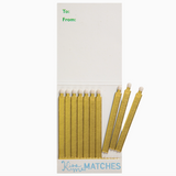 Archivist Kiss me matchbook showing gold safety matches 
