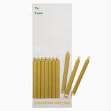 Archivist merry christmas matchbook with gold matches 