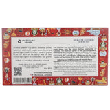 Back of a chocolate bar packaging with brand information and product details.