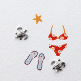 Attic Creations Little Sea Turtle Stud Earrings - Silver close up