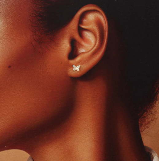 Attic Creations 'Sending Love Your Way' Crystal Butterfly Earrings Model