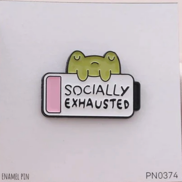 Attic Creations 'Socially Exhausted Frog' Enamel Pin