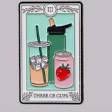 Attic creations 'three of cups' enamel pin badge 