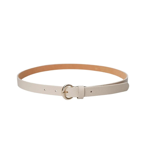 Two-tone belt with beige and brown straps on a white background
