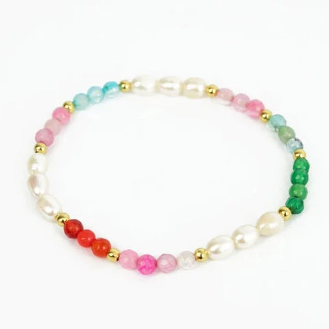 My Doris Pearl & Rainbow Bead Bracelet
