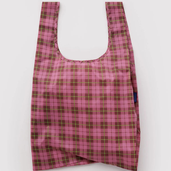 Baggu Standard Reusable Bag - Azalea Pink Tartan