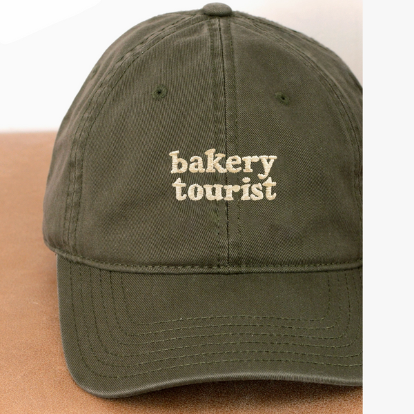 'Bakery Tourist' Cotton Baseball Cap - Olive