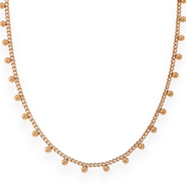 Ball Detail Necklace in 18kt Gold Plate