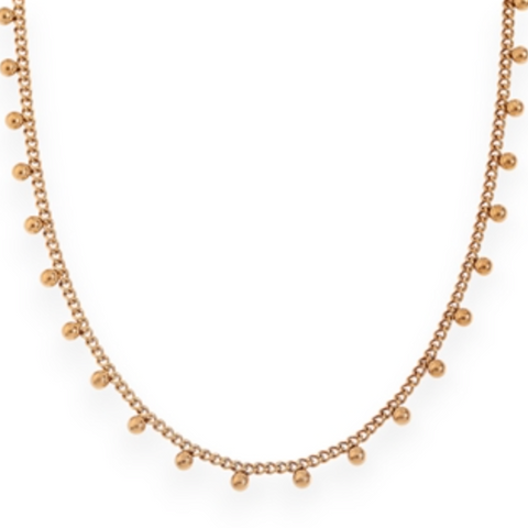 Ball Detail Necklace in 18kt Gold Plate
