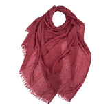 Berry Red Classic Cotton Blend Plain Scarf