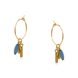 Big Metal London - Bellas Charm Hoop Earrings - Blue