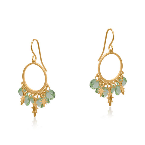 Big Metal London - Penelope Petite Brass Earrings - Green
