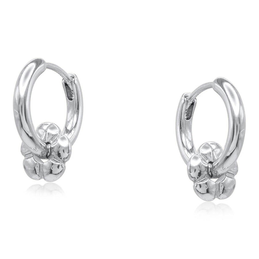 Big Metal London - Symbols Of Power Flower Petite Earrings - Silver
